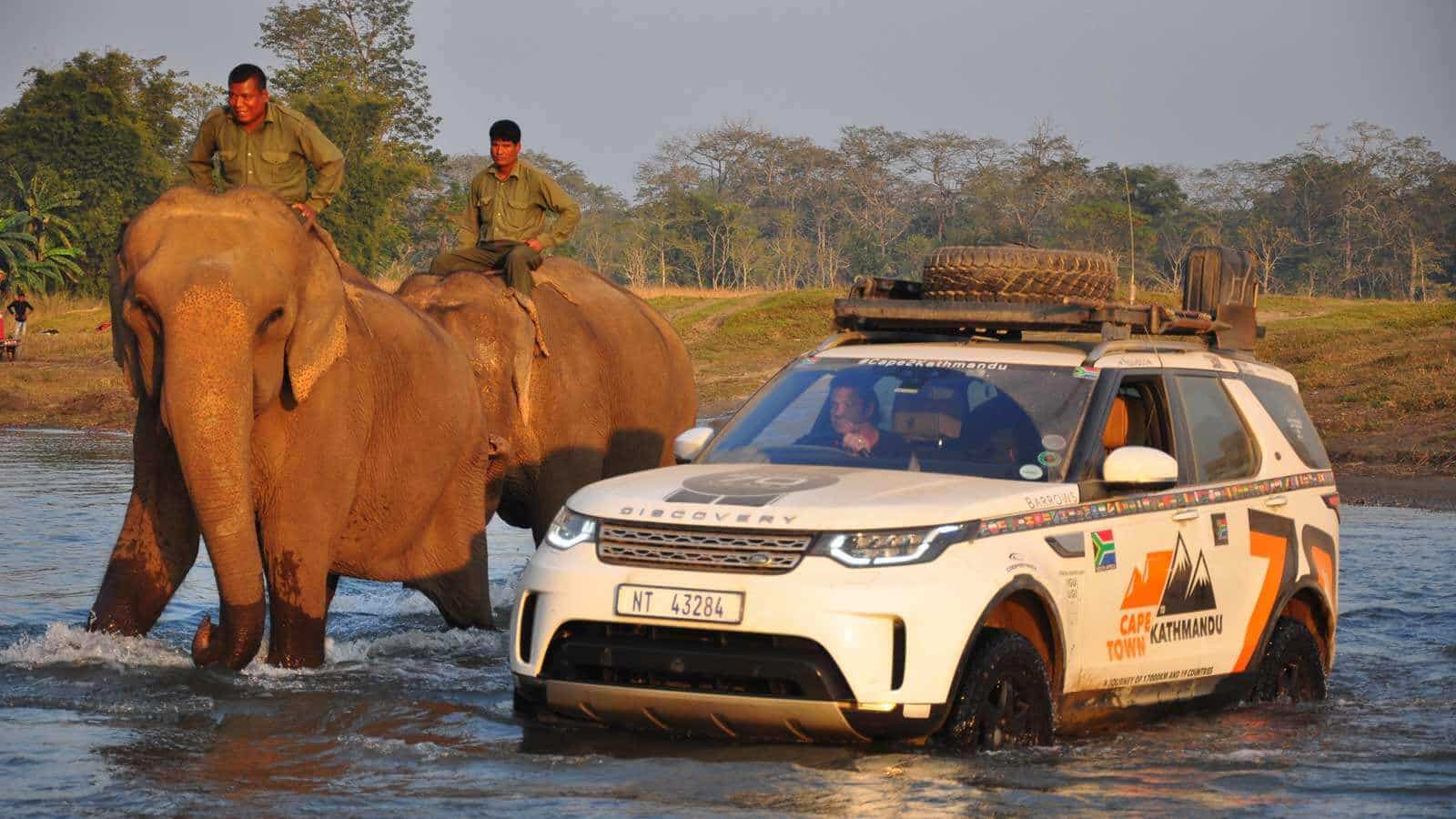 Range Rover and elephant