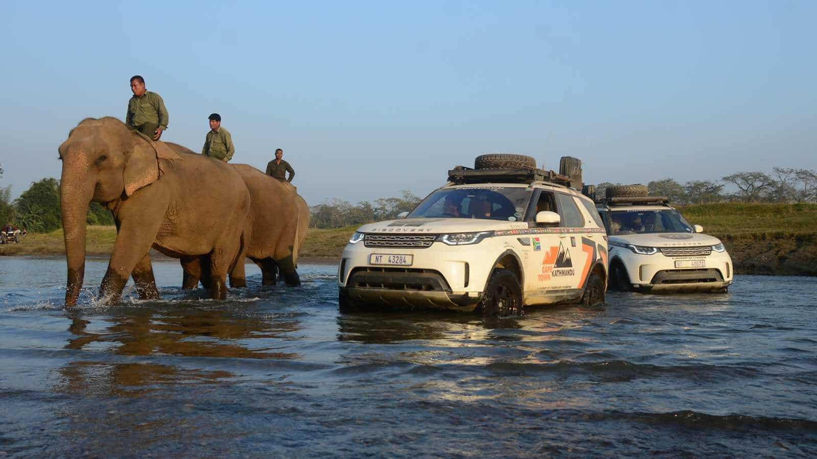 Range Rover and elephant