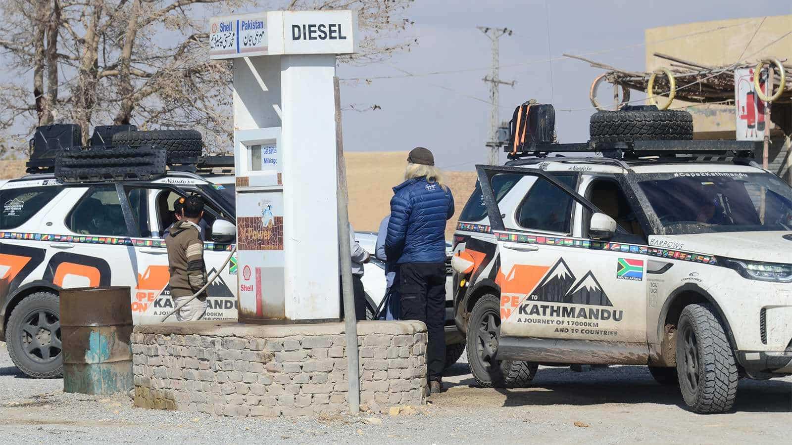 Stopping at a petrol station
